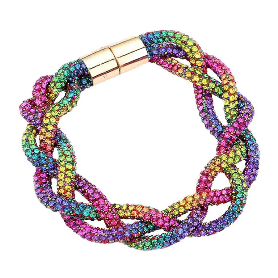 Bling Braided Magnetic Bracelet