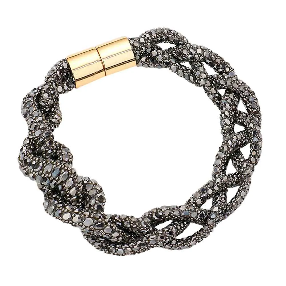 Bling Braided Magnetic Bracelet