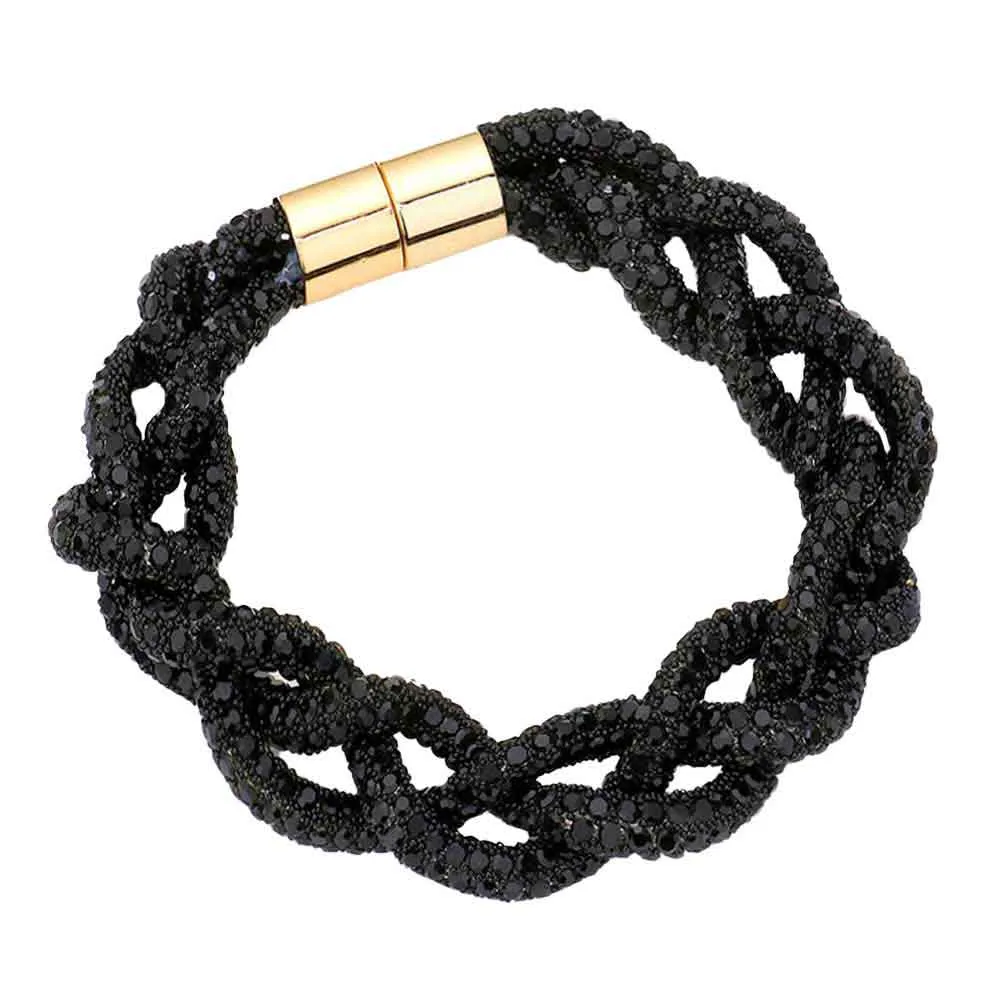 Bling Braided Magnetic Bracelet