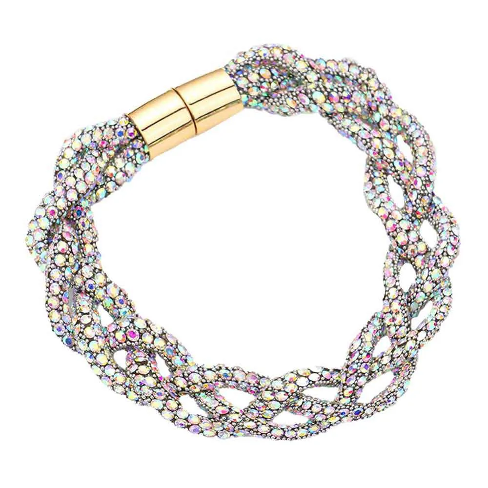 Bling Braided Magnetic Bracelet