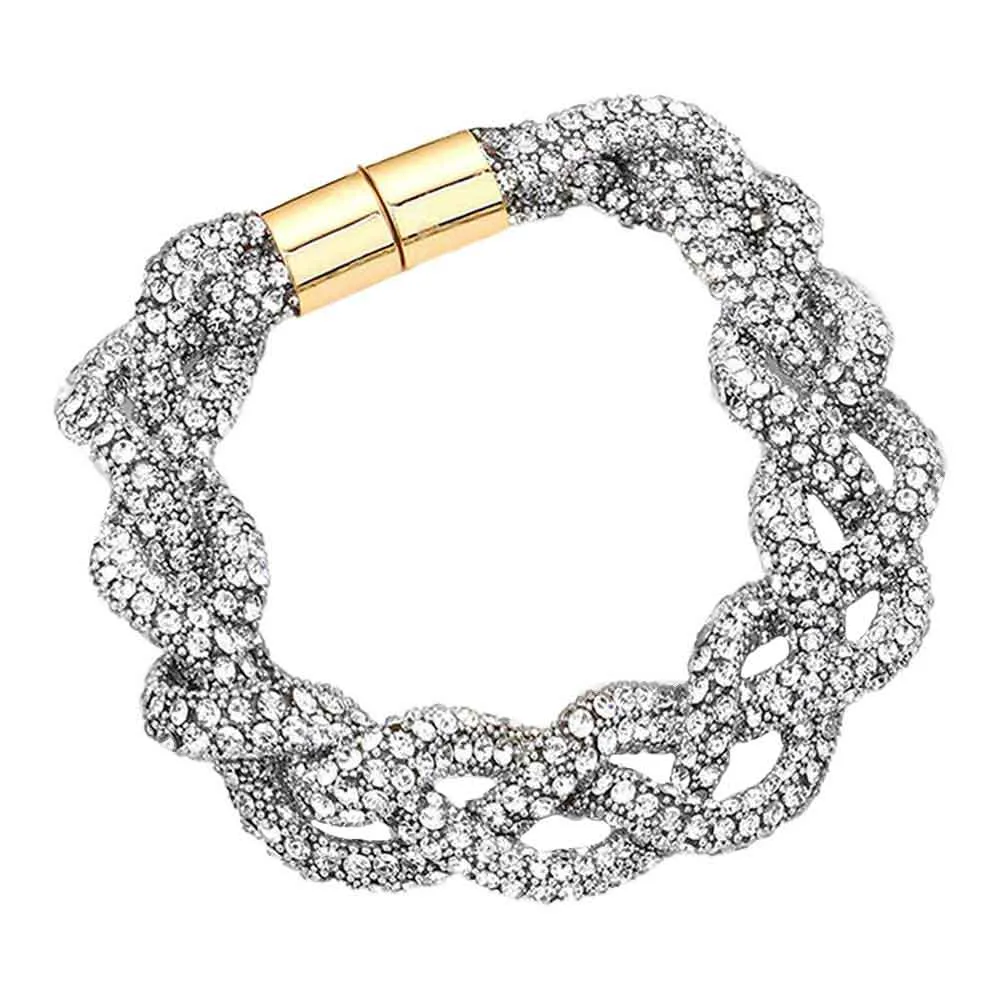 Bling Braided Magnetic Bracelet