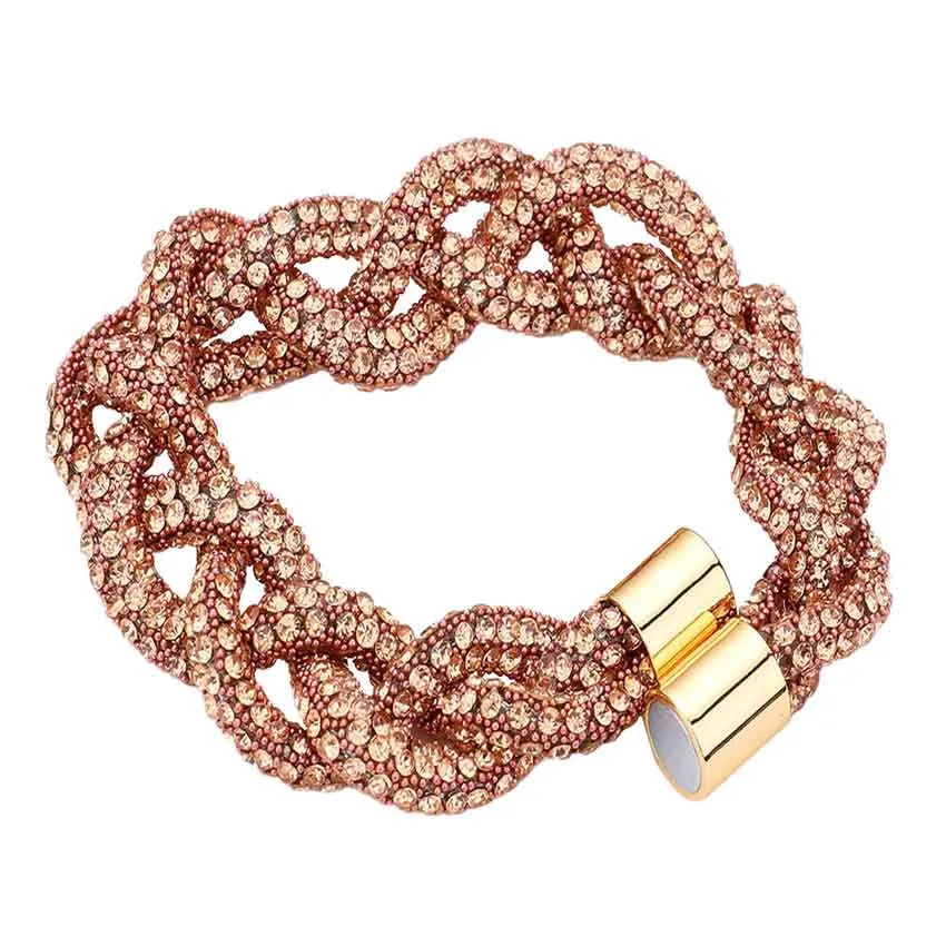 Bling Braided Magnetic Bracelet