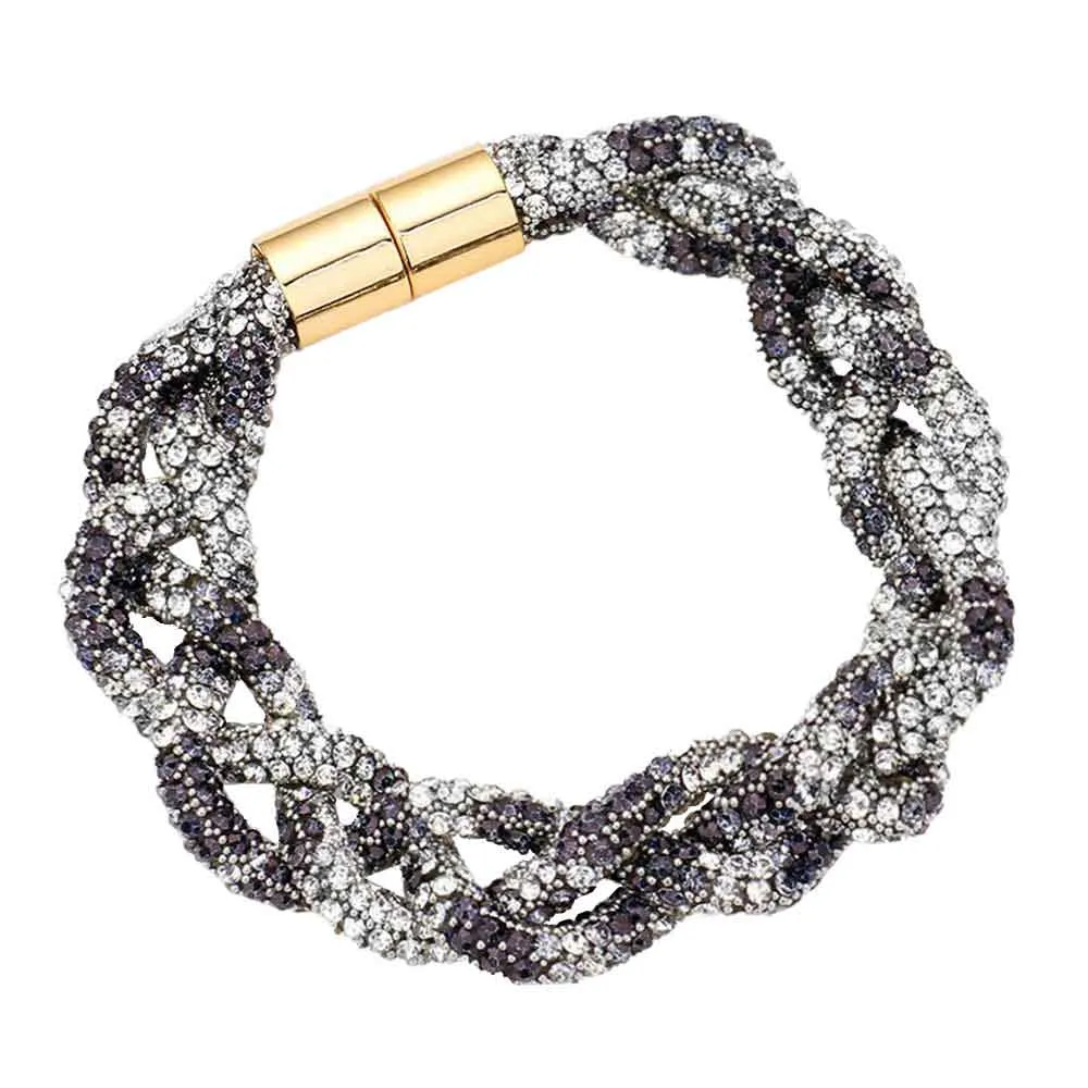 Bling Braided Magnetic Bracelet