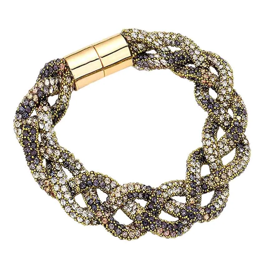 Bling Braided Magnetic Bracelet