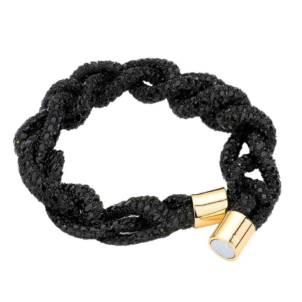 Bling Braided Magnetic Bracelet