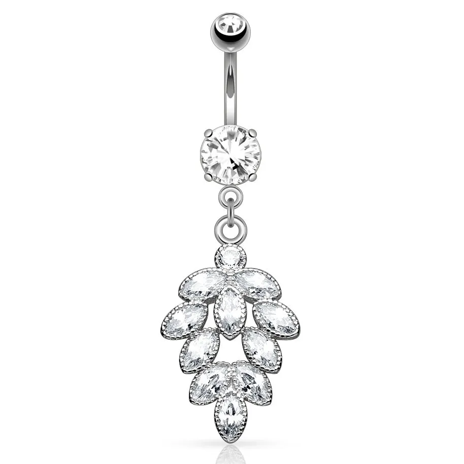 Bordeaux Grape Vine Belly Ring