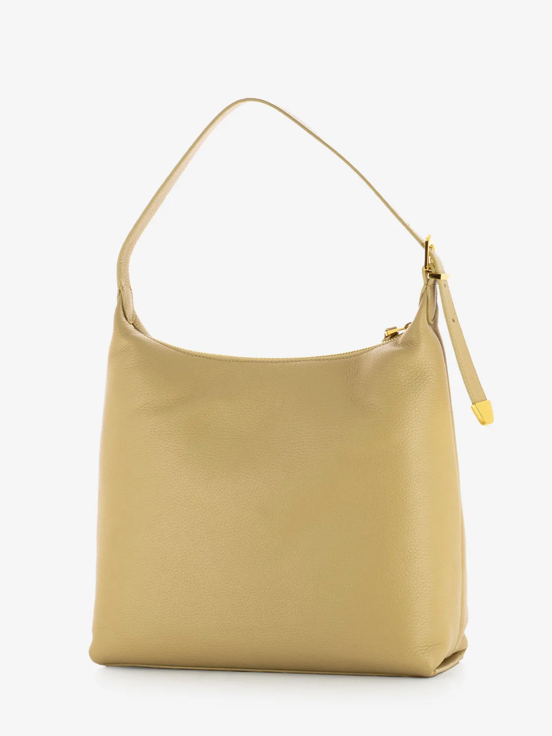 Borsa a spalla in pelle granata fresh beige