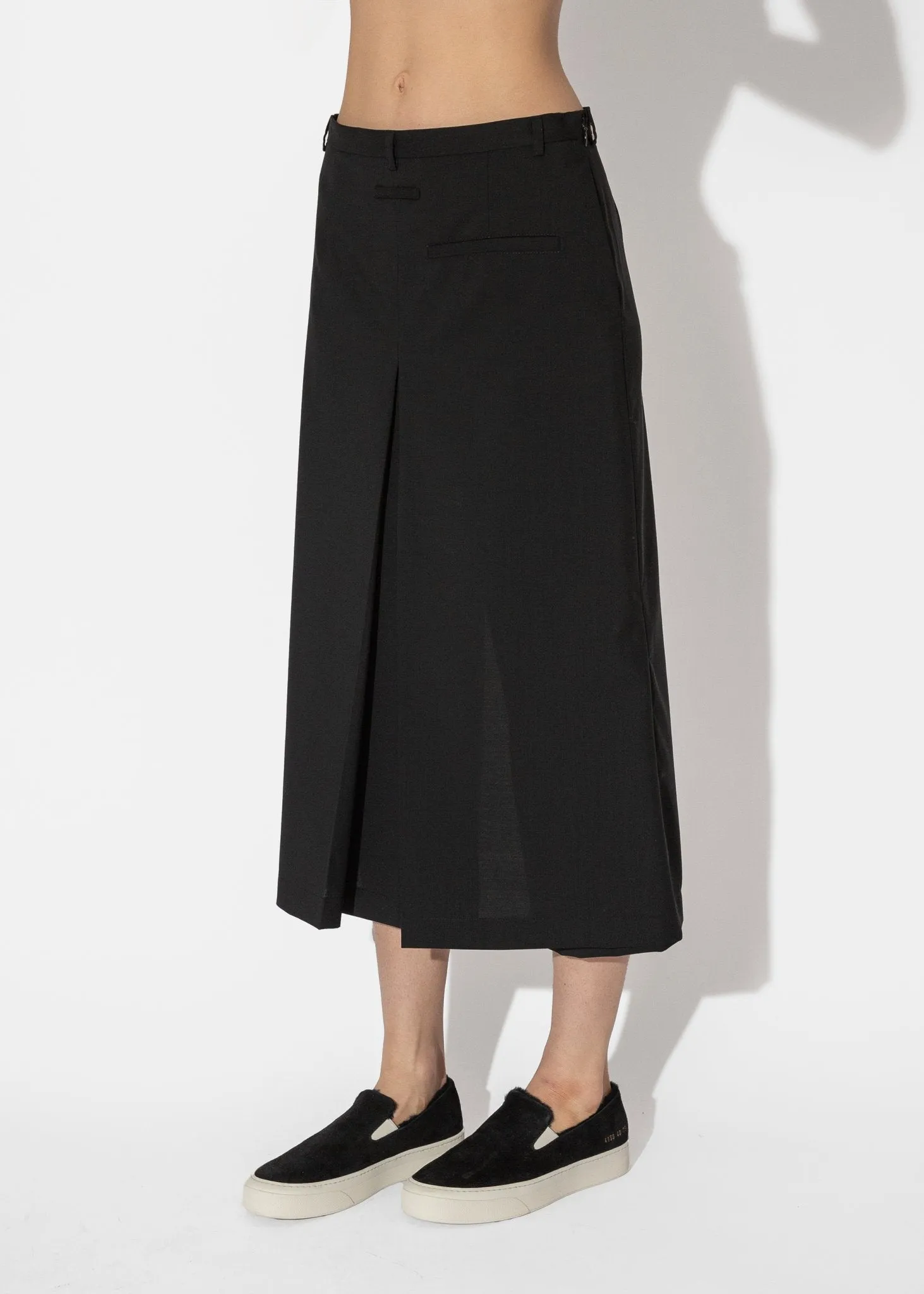 Box Pleat Skort in Black