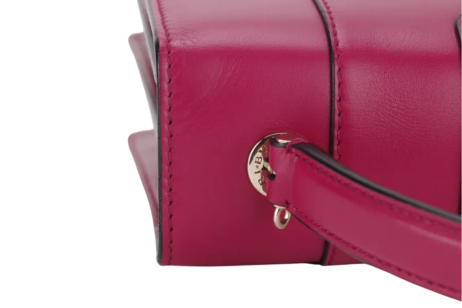 BVLGARI SERPENTI FOREVER LARGE MAGENTA LEATHER GOLD HARDWARE WITH STRAP, DUST COVER, MIRROR AND RAINCOAT