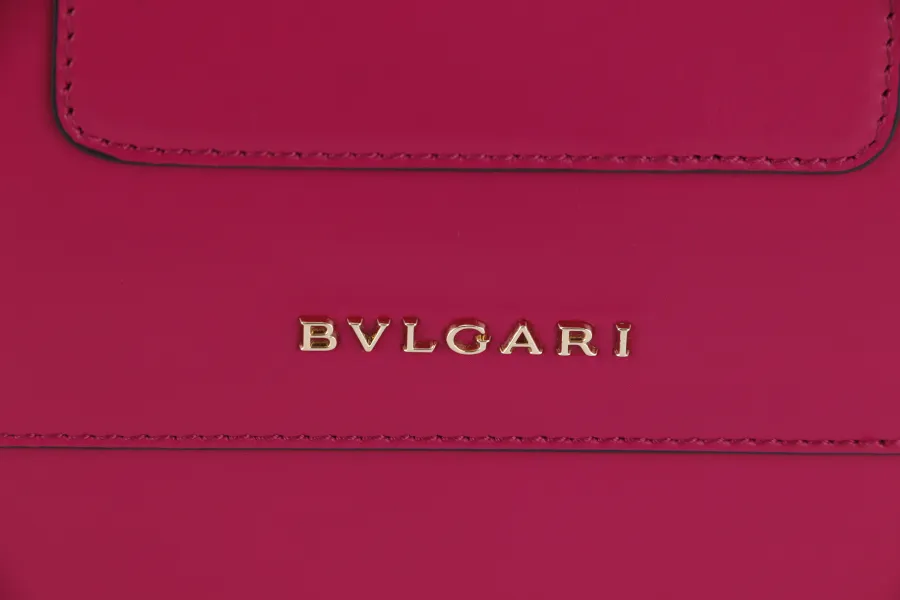 BVLGARI SERPENTI FOREVER LARGE MAGENTA LEATHER GOLD HARDWARE WITH STRAP, DUST COVER, MIRROR AND RAINCOAT