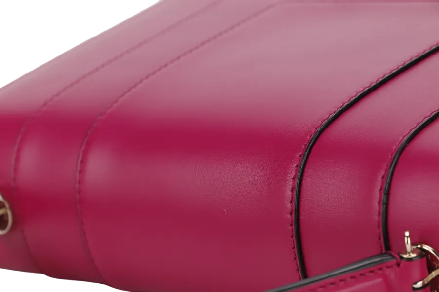 BVLGARI SERPENTI FOREVER LARGE MAGENTA LEATHER GOLD HARDWARE WITH STRAP, DUST COVER, MIRROR AND RAINCOAT