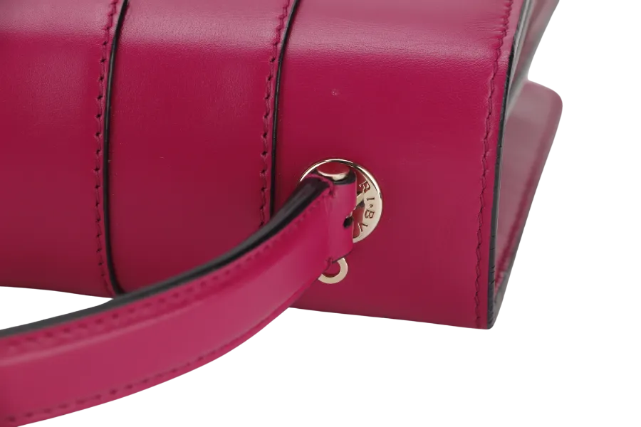 BVLGARI SERPENTI FOREVER LARGE MAGENTA LEATHER GOLD HARDWARE WITH STRAP, DUST COVER, MIRROR AND RAINCOAT