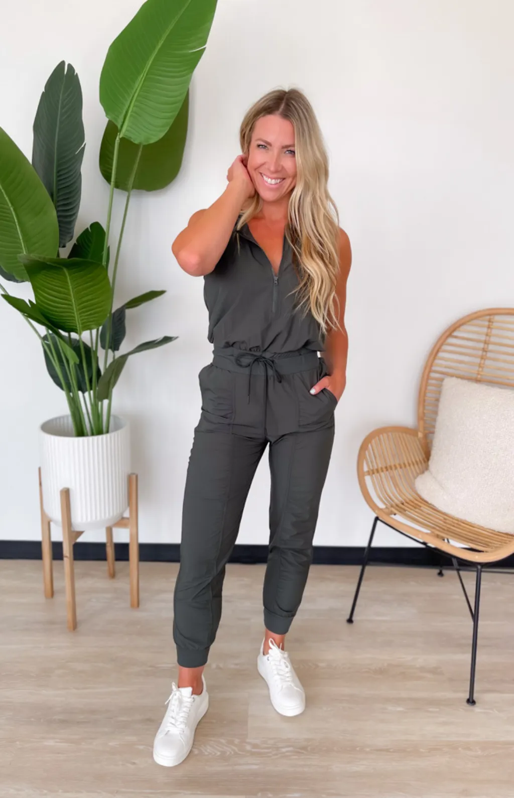 Cami Athletic Olive Jumpsuit