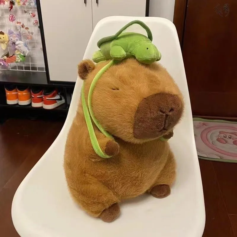 Capybara with Turtle Backpack Doll Plushie