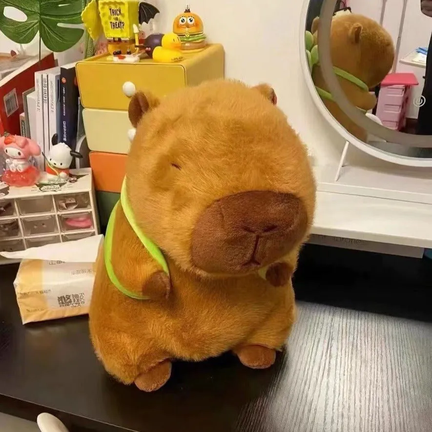 Capybara with Turtle Backpack Doll Plushie