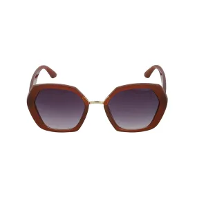 Carlton London Brown & Gold Toned Uv Protected Oversized Sunglasses For Women