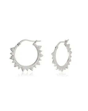 Carlton London Rhodium Plated Circular Hoop Earring For Women