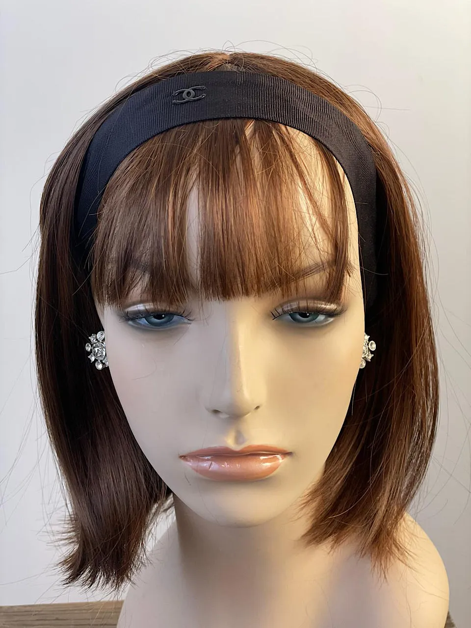 Chanel Black Silk grosgrain ribbon 2015 15A CC logo wide headband hair accessory