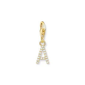 Charm Pendant letter A gold plated