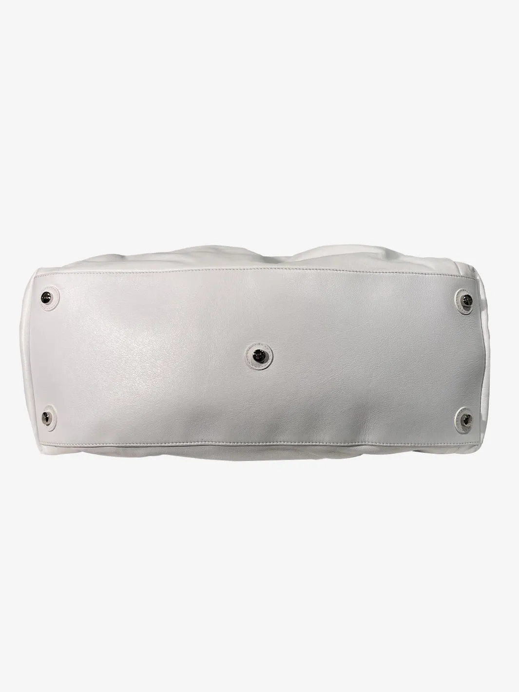 Christian Dior White leather bag with ruffles