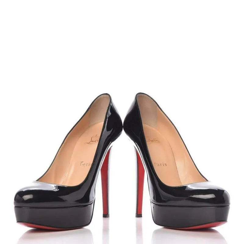 Christian Louboutin Black Patent Bianca 140 Pumps Platforms