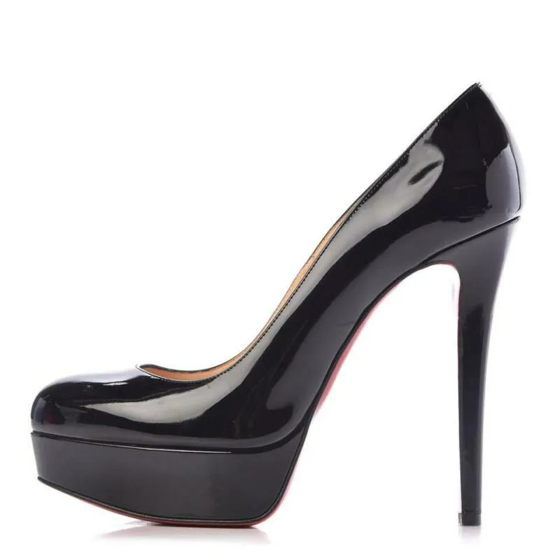 Christian Louboutin Black Patent Bianca 140 Pumps Platforms