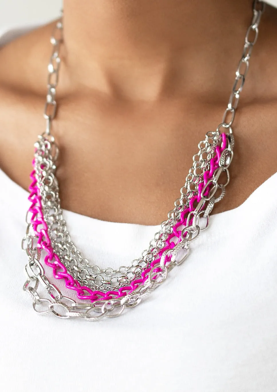  Color Bomb Pink Necklace Set