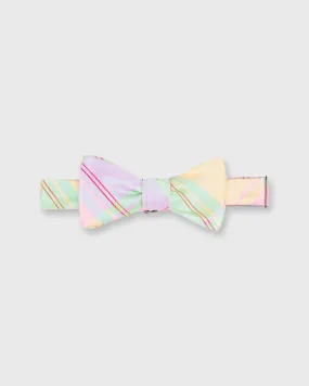 Cotton Woven Bow Tie in Pale Olive/Pink Multi Madras