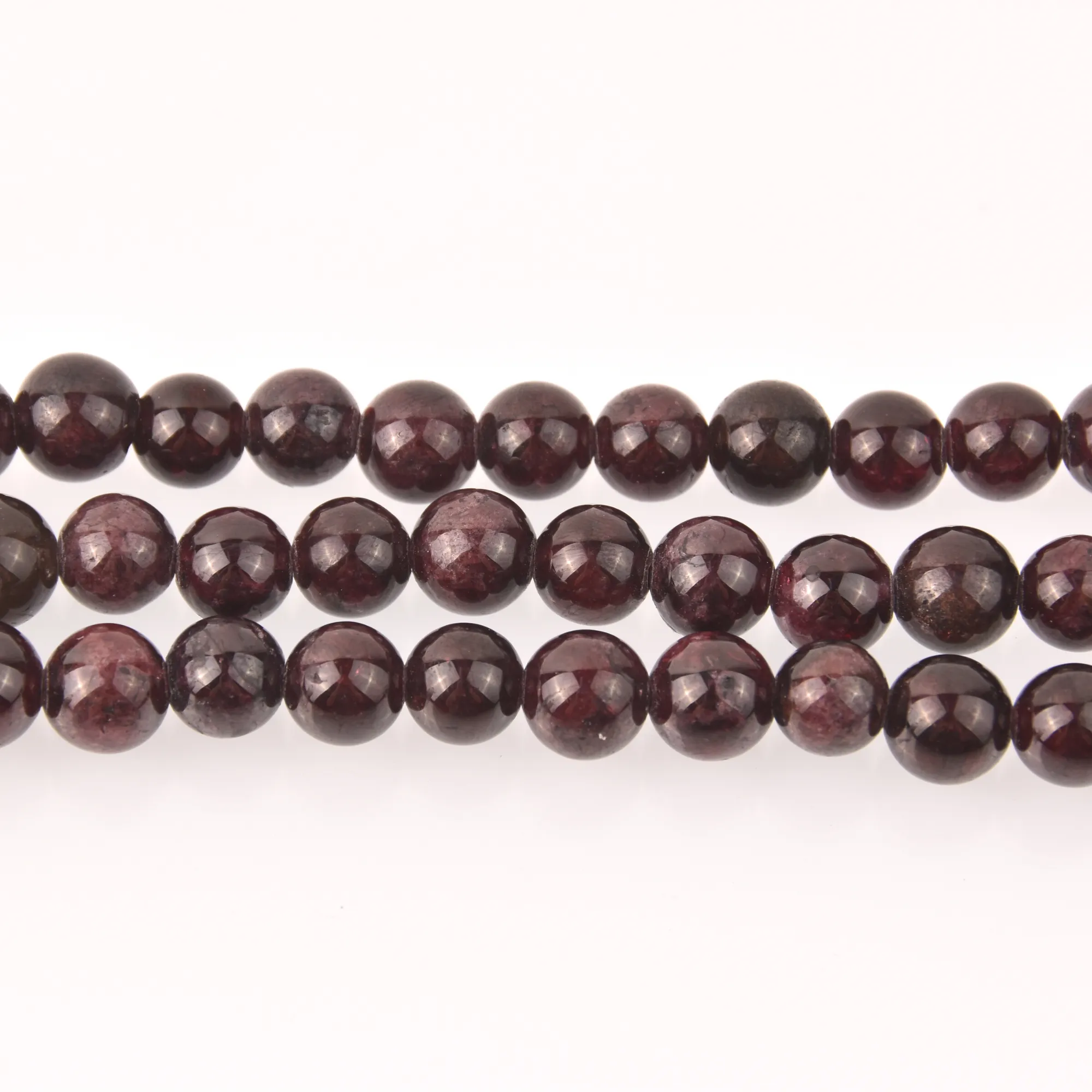 Dark Garnet Half Strand, Round Gemstone Beads, 8 long gem0826