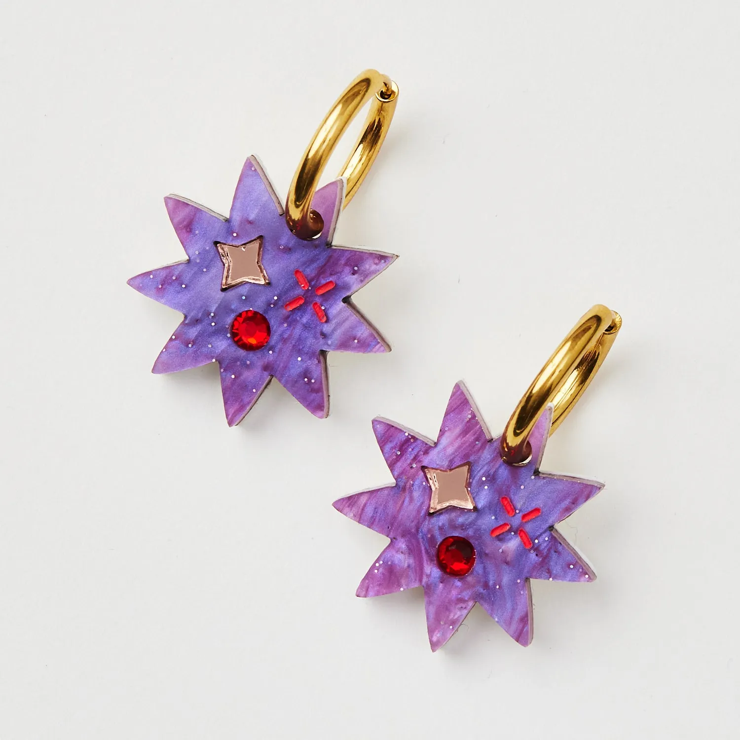 Day Star Earrings - Purple