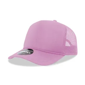 Decky 5 Panel Mid Profile Structured Foam Trucker - PINK