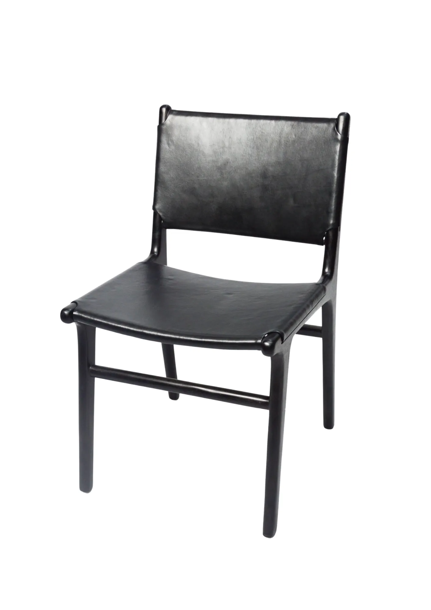 Dining Chair Flat - Black with Black Teak PRE ORDER