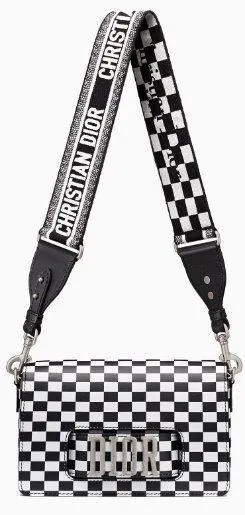 'Dio(r)evolution' Flap Bag with Slot Handclasp in Black and White Printed Calfskin