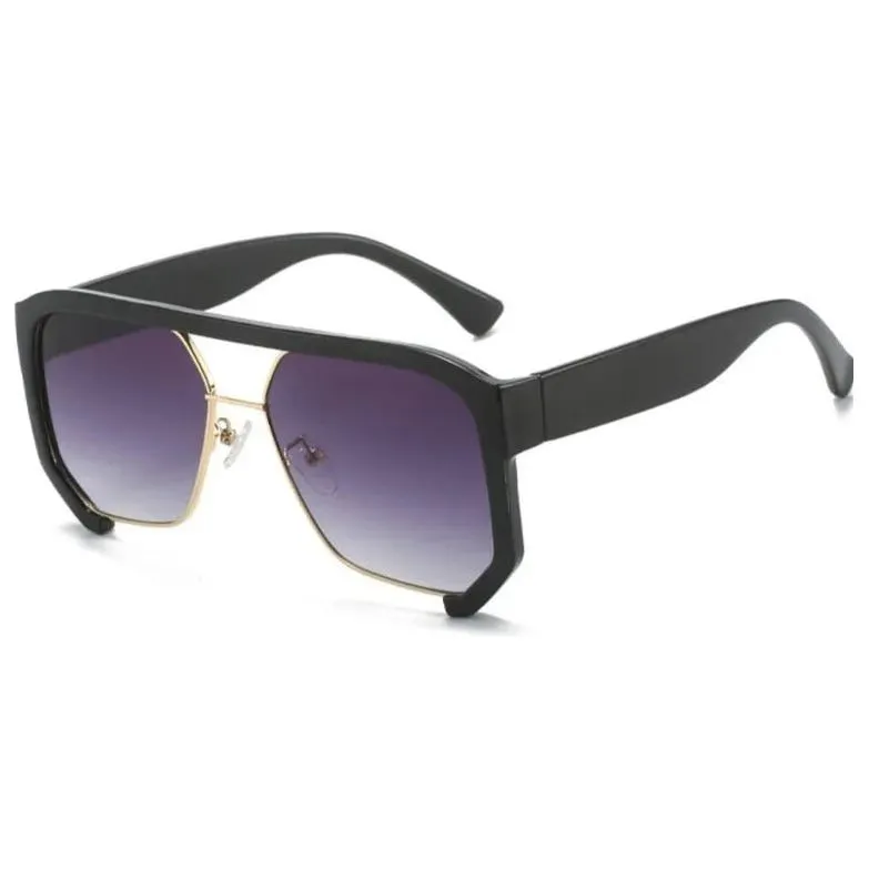 Double Bridge Half Frame Sunglasses