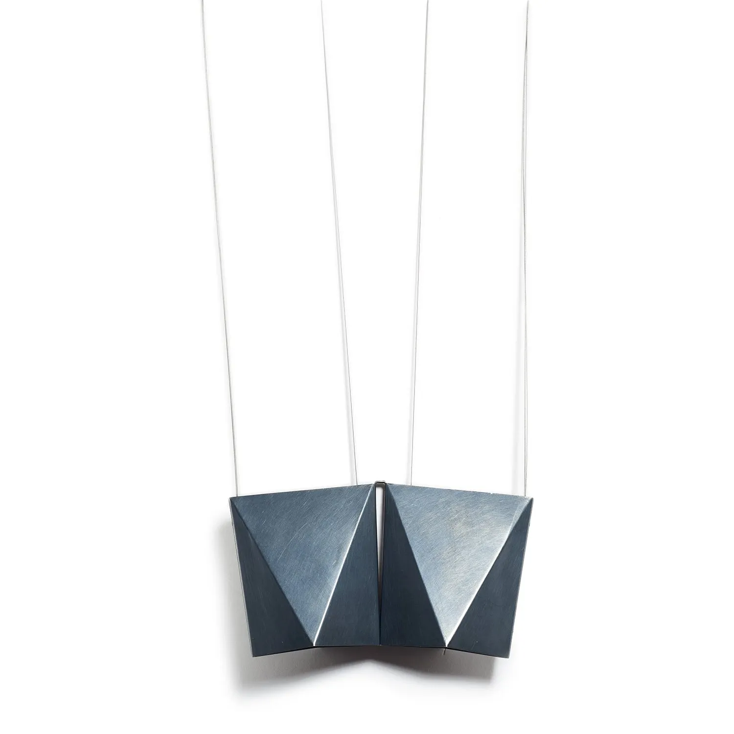 Double Triangle Silver Pendant