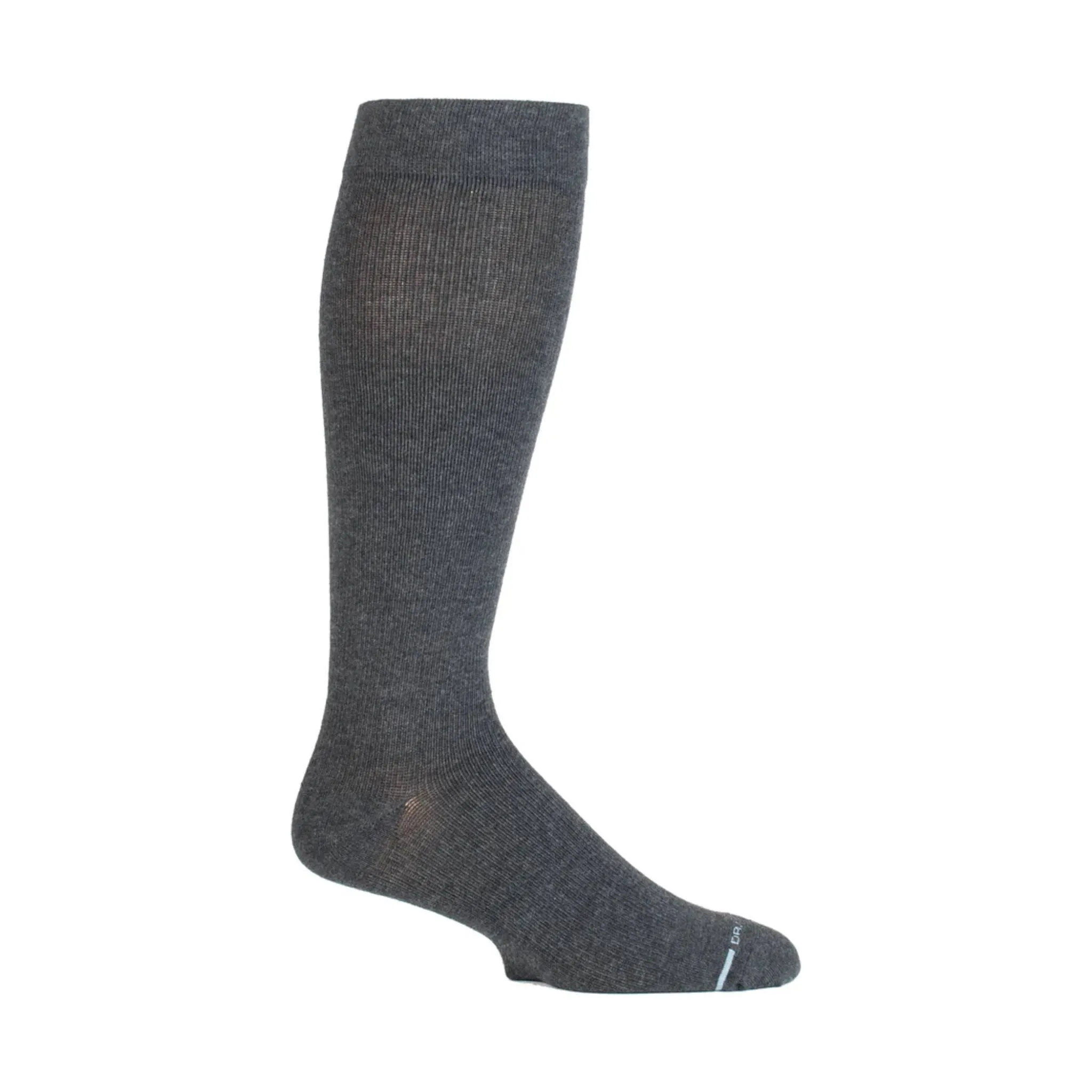 Dr. Motion Men's Solid Cotton Blend Knee High Sock - Grey Heather