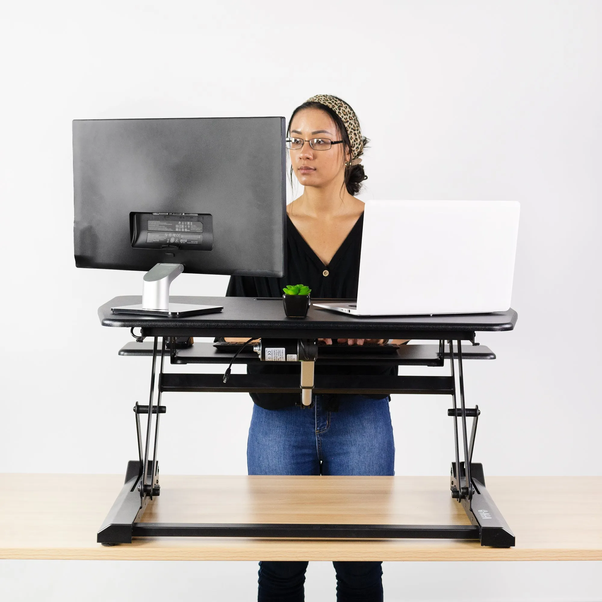 Electric Height Adjustable Standing Desk Converter (36")