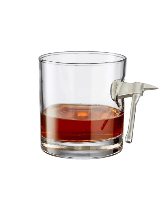 Embedded Fire Axe - American Made Whiskey Glass