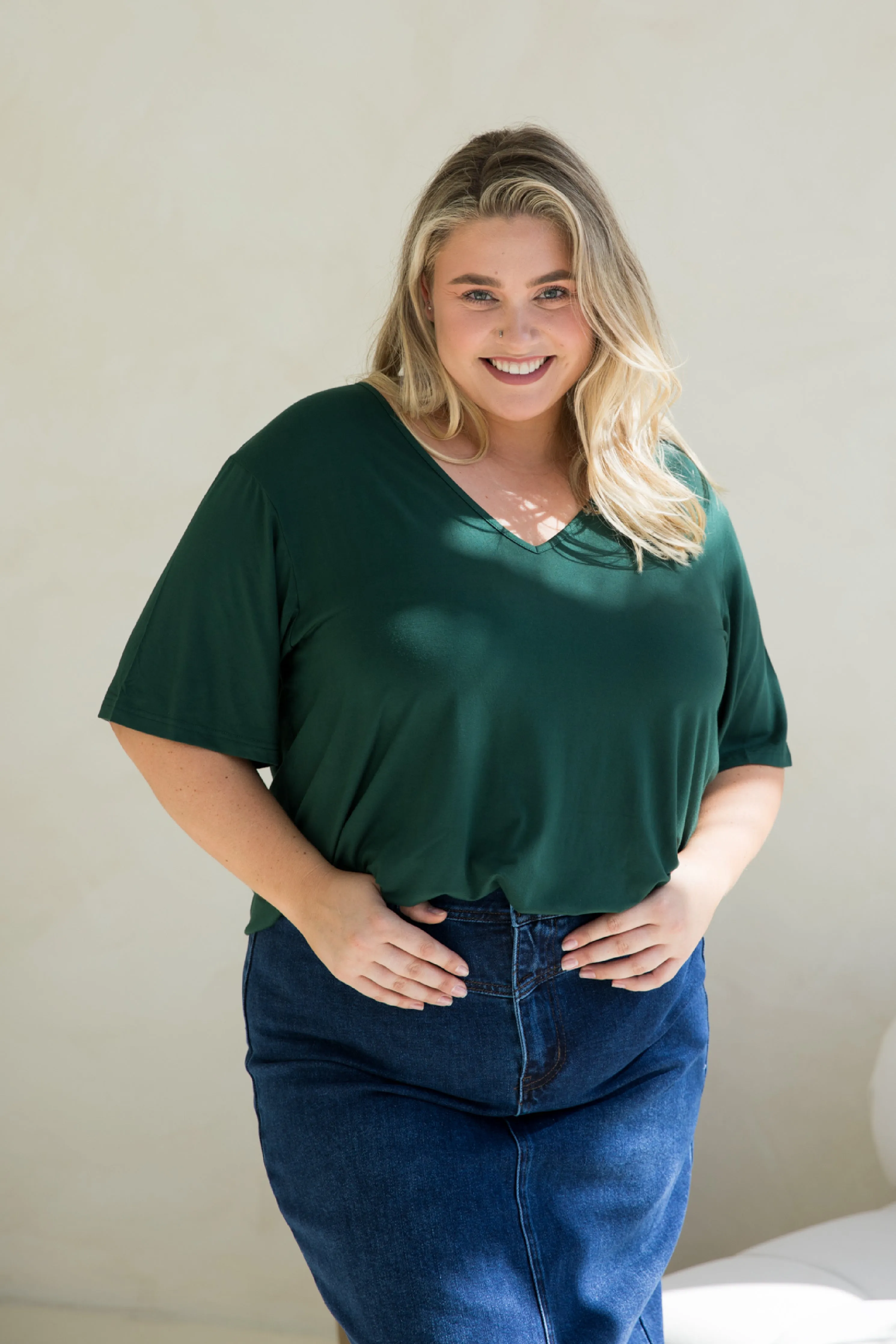 FINAL SALE T-Shirt Top in Forest Green