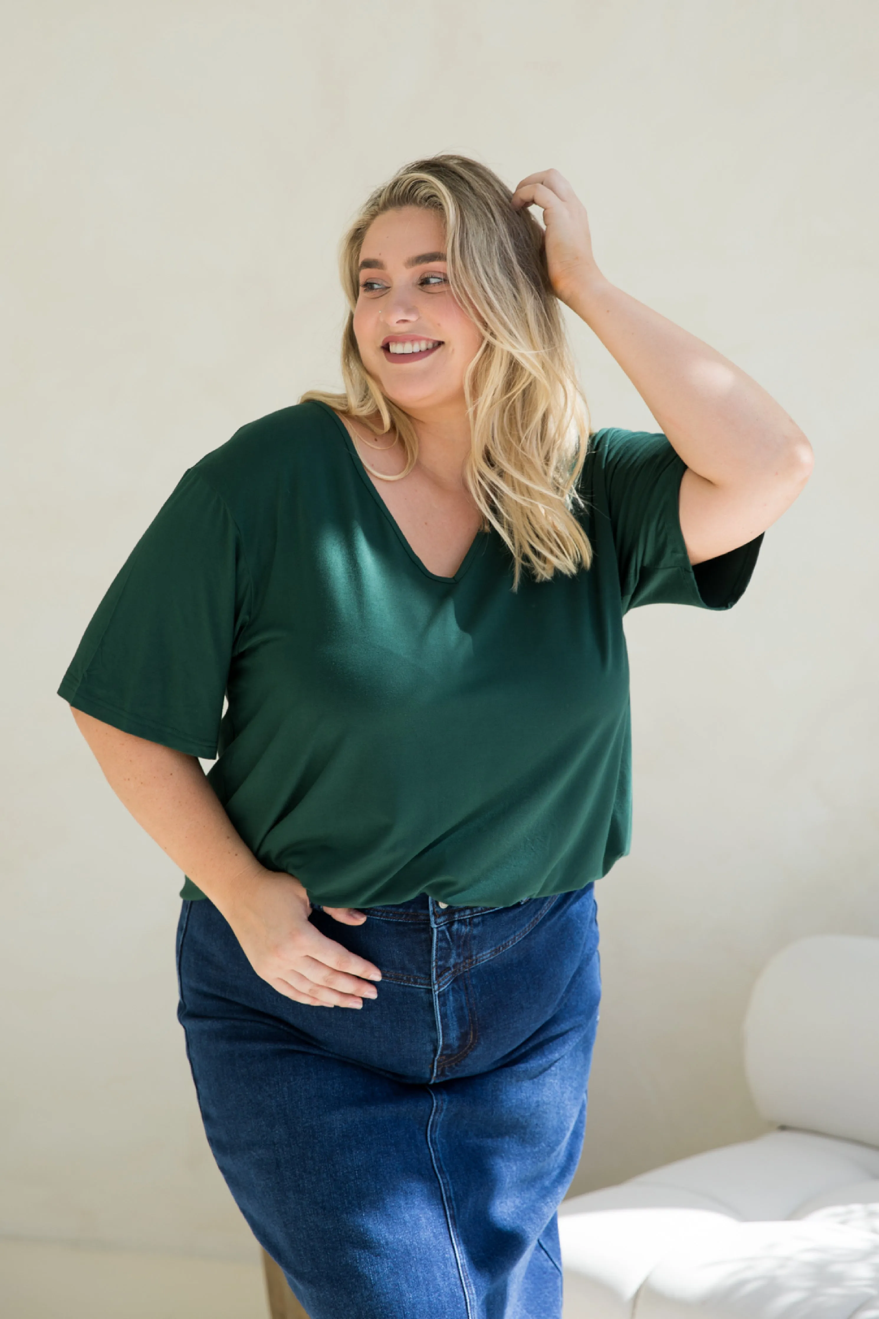 FINAL SALE T-Shirt Top in Forest Green