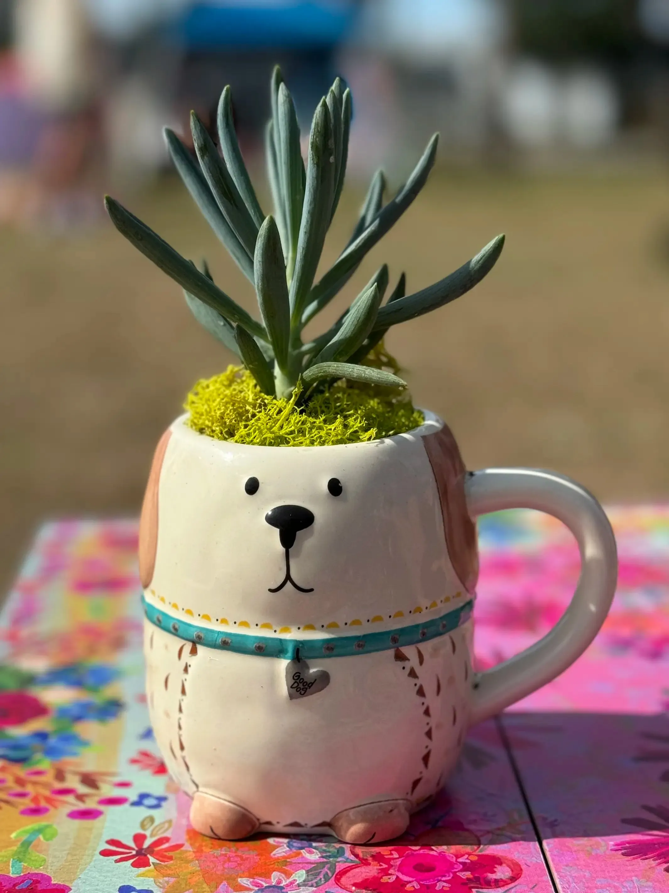 Folk Art Coffee Mug - Lucky The Dog