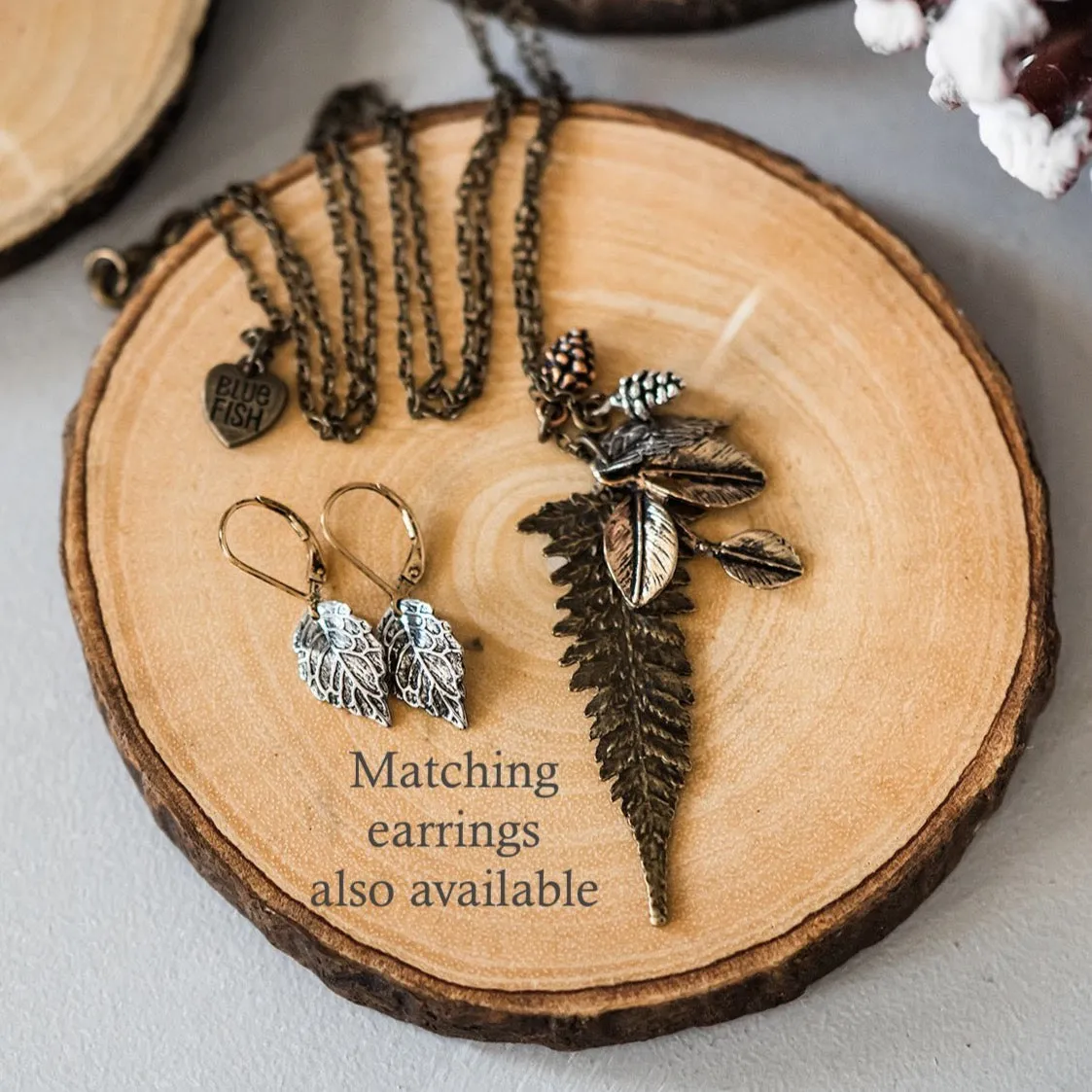 Forest Necklace - Mixed Metals Fern & Leaves