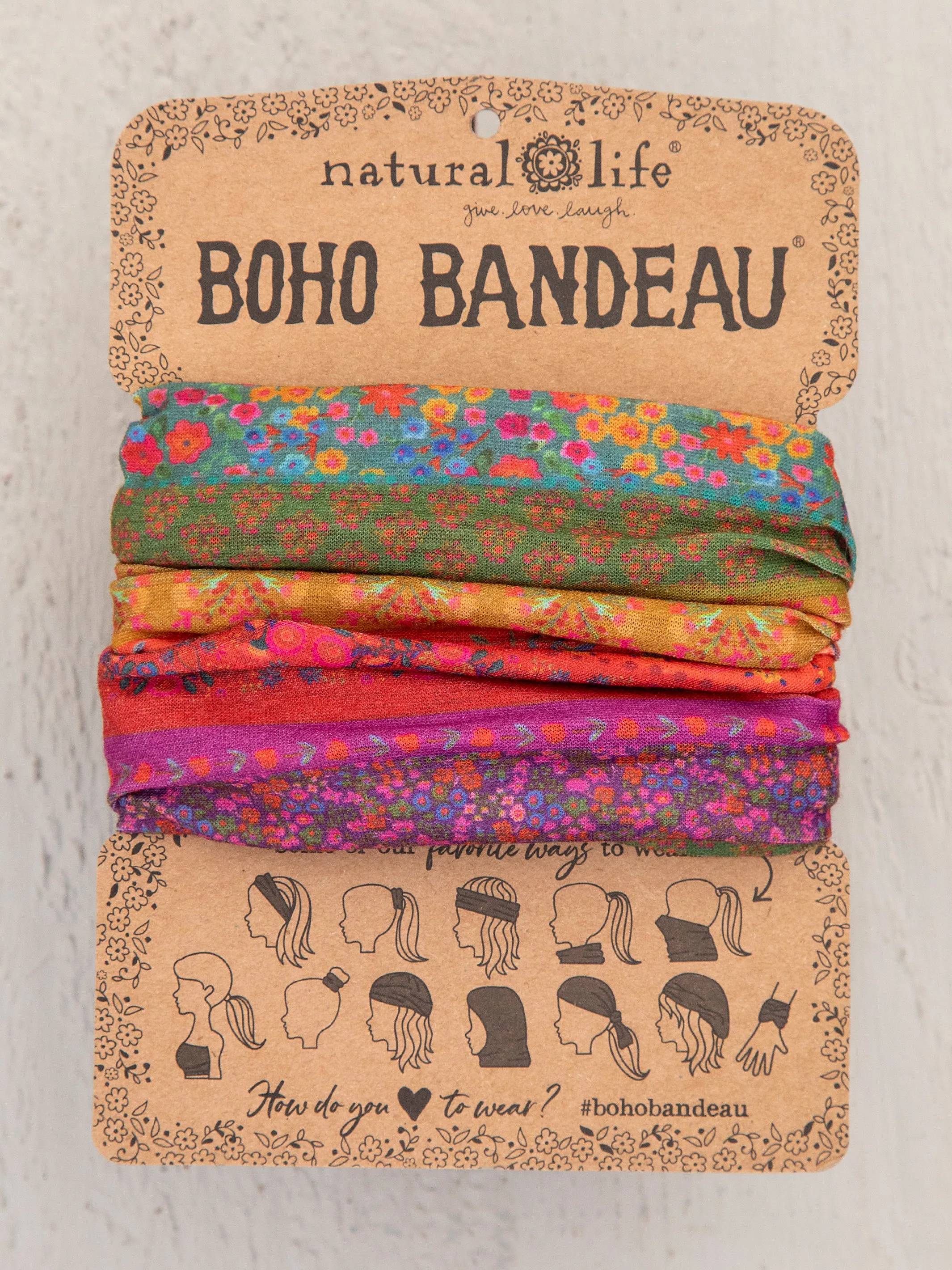 Full Boho Bandeau® Headband - Rainbow Borders