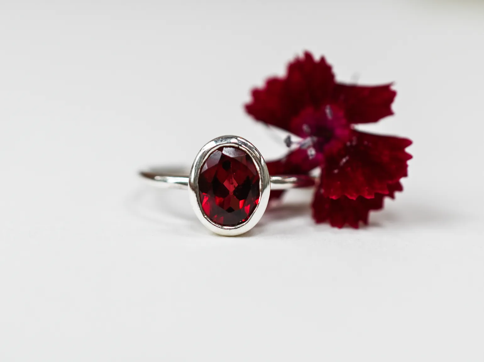 Garnet Wild at Birth Ring - January