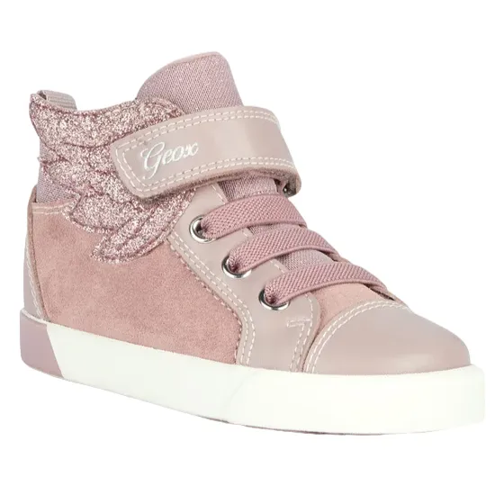 Geox girl's shoe in suede with elastic velcro lace and Kilwi zip B36D5A-022BC-C8056 pink