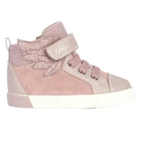 Geox girl's shoe in suede with elastic velcro lace and Kilwi zip B36D5A-022BC-C8056 pink