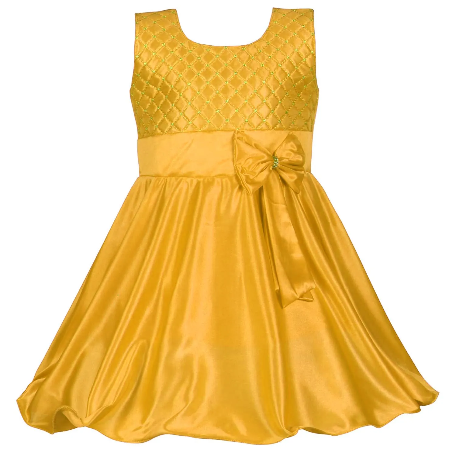 Girls A-Line Frock Dress With Tie-Up