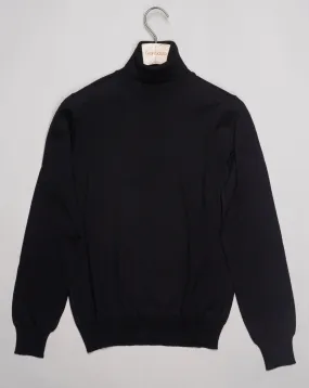 Gran Sasso Cashmere Silk Roll Neck / Black