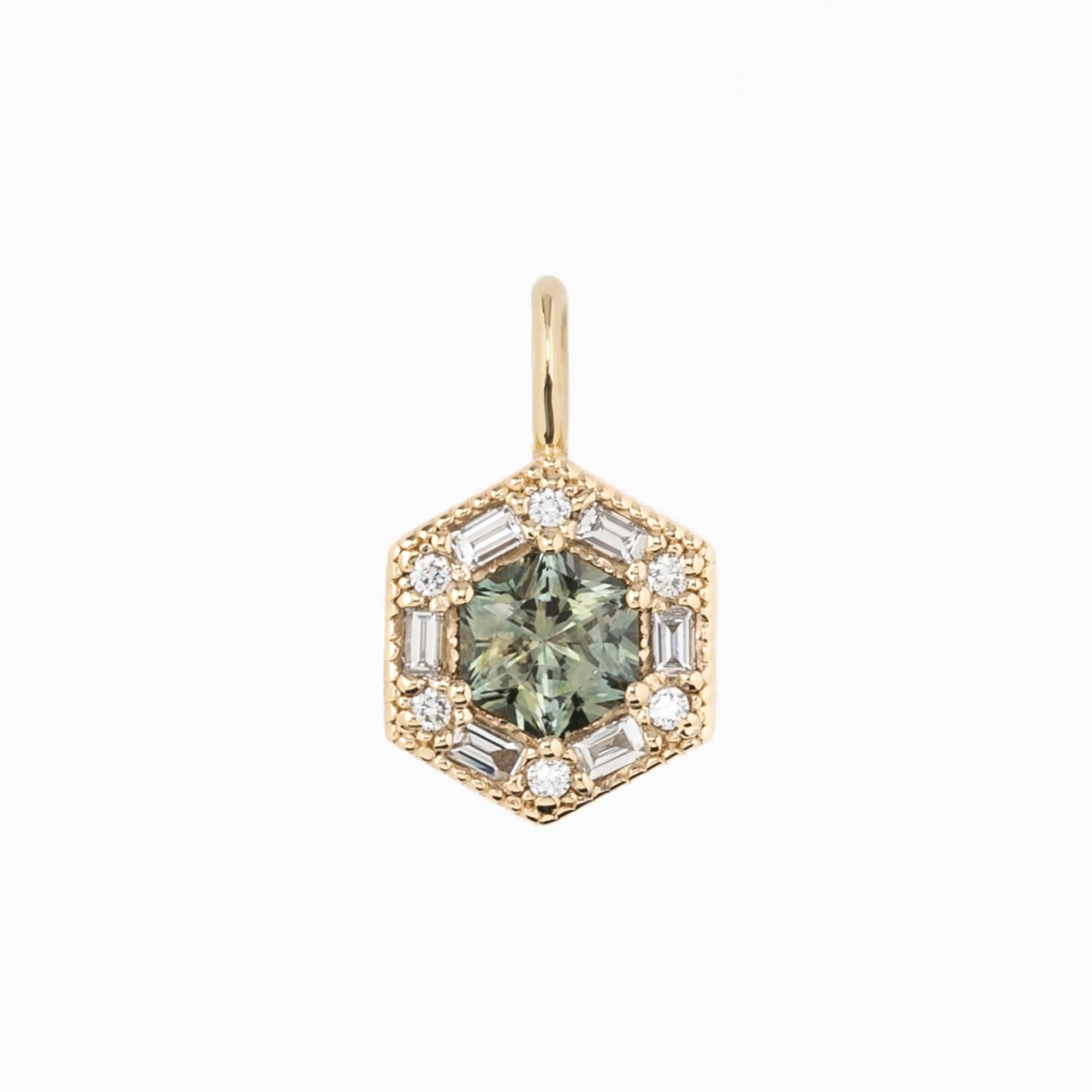 Green Sapphire Lila Charm 14K Gold