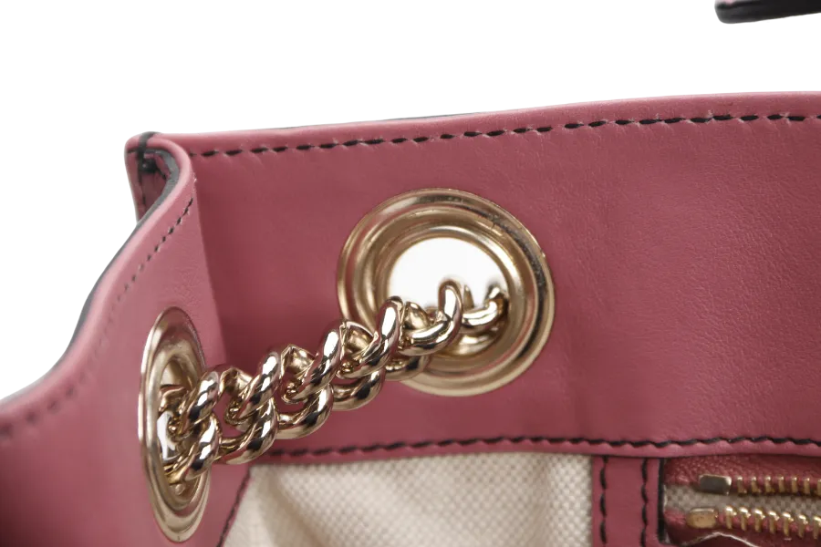 GUCCI EMILY CHAIN SHOULDER BAG (295403 525040 ) LARGE PINK GUCCISSIMA GOLD HARDWARE WITH DUST COVER